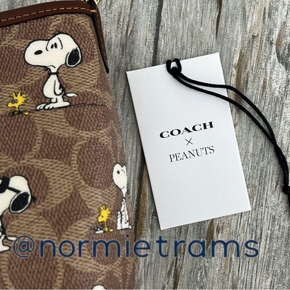 Coach X Peanuts City Mini Tote Bag In Signature Canvas With Snoopy Print Purse - Picture 4 of 8